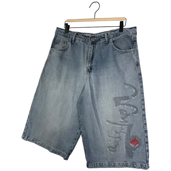 Vintage Straight Leg Printed Bermuda Denim Shorts 34 - Picture 3 of 7